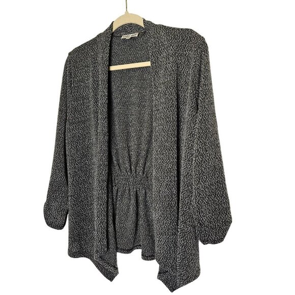 Carol Rose Petite Cozy‎ Black & White Open-Front Cardigan With Dolman Sleeves XL - Picture 1 of 11